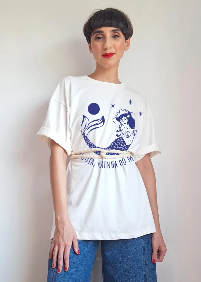 Camiseta Oversized Odoyá, Rainha do mar - Duas Formigas Design