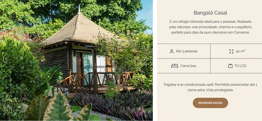 Pousada Praia dos Carneiros - bangalô casal