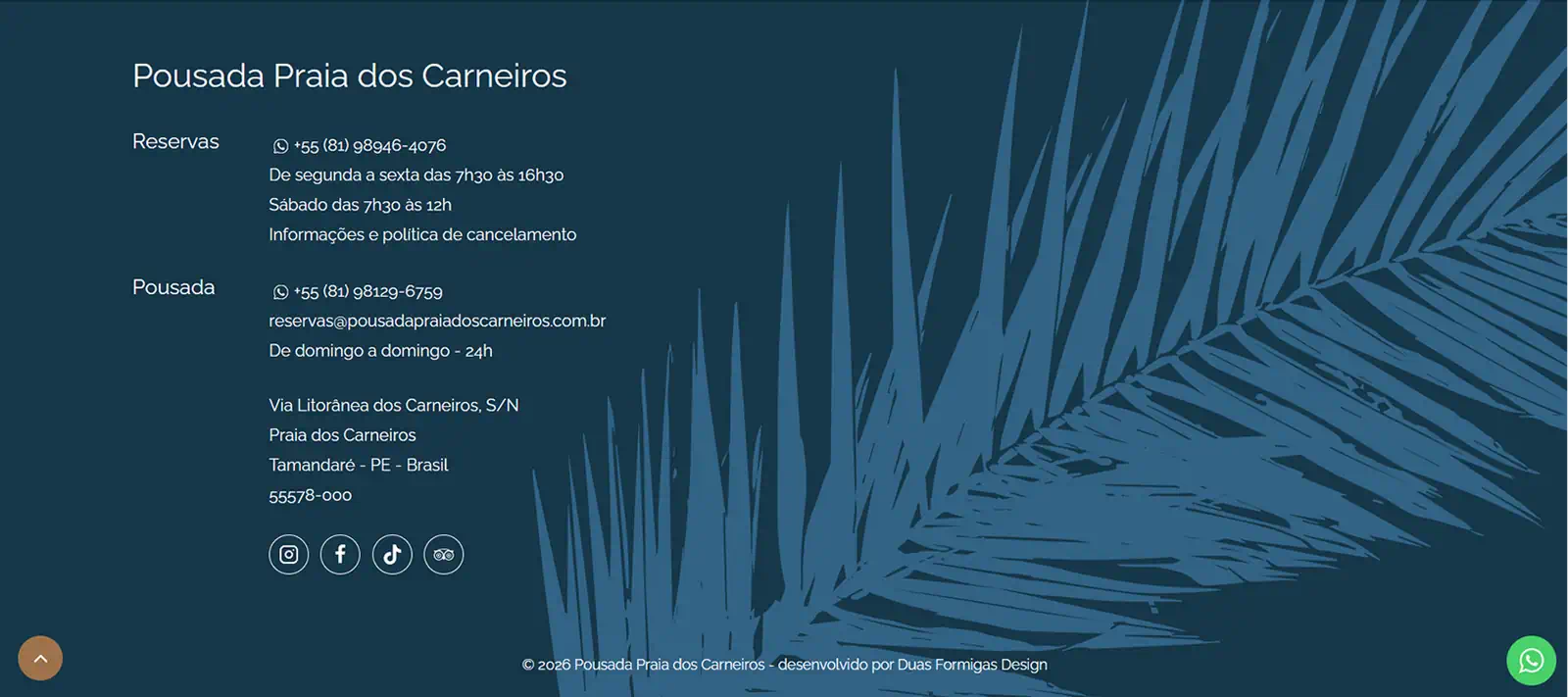 Pousada Praia dos Carneiros - rodapé
