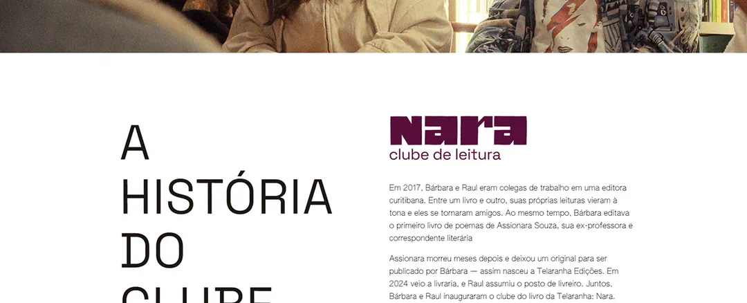 Telaranha Livraria e Editora - Nara Clube de leitura - Duas Formigas Design