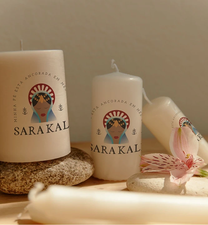Caminho de Santa Sara Kali - velas com logotipo